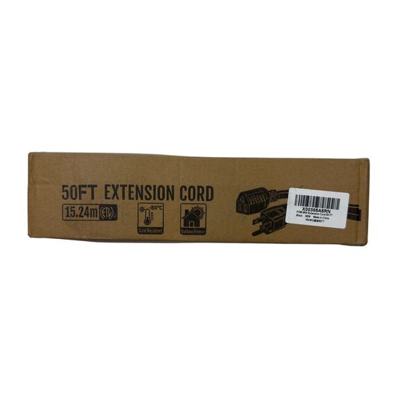 Black Flexible Heavy Duty Cold-Resistant 50FT Extension Cord POWGRN X00385A5RN - Picture 4 of 5